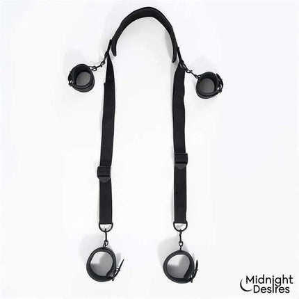 Restraint Set with Neck Suport featuring adjustable wrist and ankle cuffs made of vegan leather for comfort and durability.