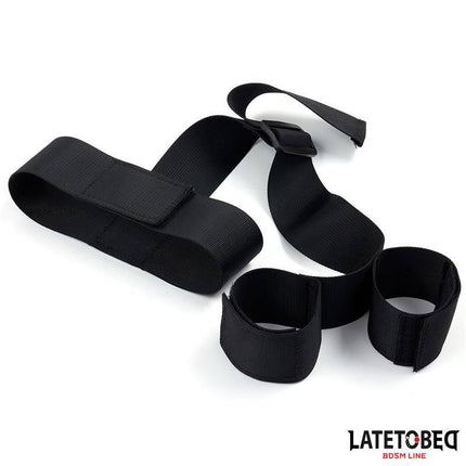 Ribbon Neck to Wrist Bondage set by Latetobed, featuring adjustable Velcro collar and wrist restraints for secure BDSM roleplay.