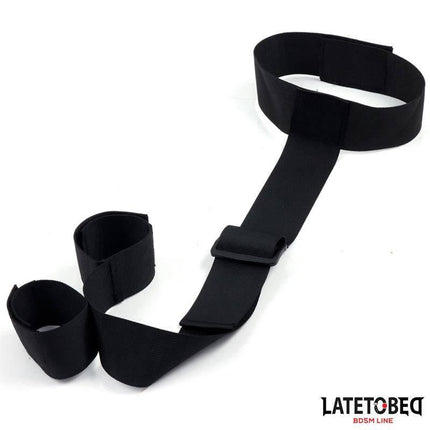 Ribbon Neck to Wrist Bondage from Latetobed BDSM Line with adjustable Velcro collar.