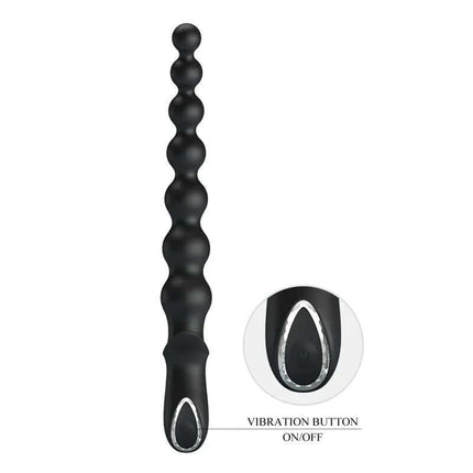 Rigdon Anal Beads with Vibration featuring body-safe silicone and 10 customizable vibration functions for enhanced pleasure.