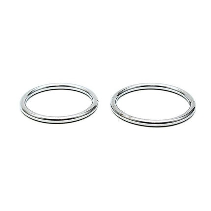 Premium metal rings from Rimba Bondage Play Cock Ring set, designed for arousal and intimate exploration in three size options.