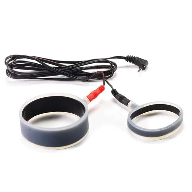 Rimba Electro Play Penis Ring Set with silicone rings and cable for electro stimulation