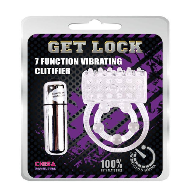Ring Clear premium vibrating ring packaging for couples' pleasure, 7 function vibrating clitifier, phthalate-free, increases stamina
