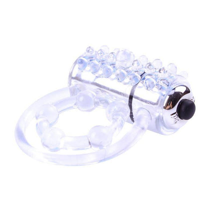 Ring Clear vibrating ring for couples, body-safe design in transparent TPE, ideal for enhanced intimacy and pleasure.