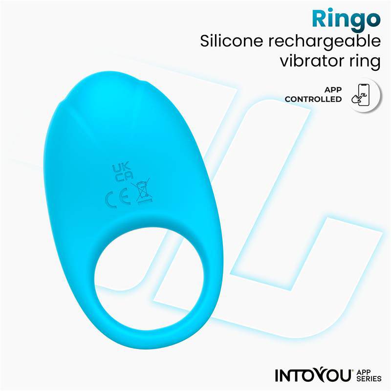 Ringo Vibrating Ring with App Unibody Blue - secretsextoys.store