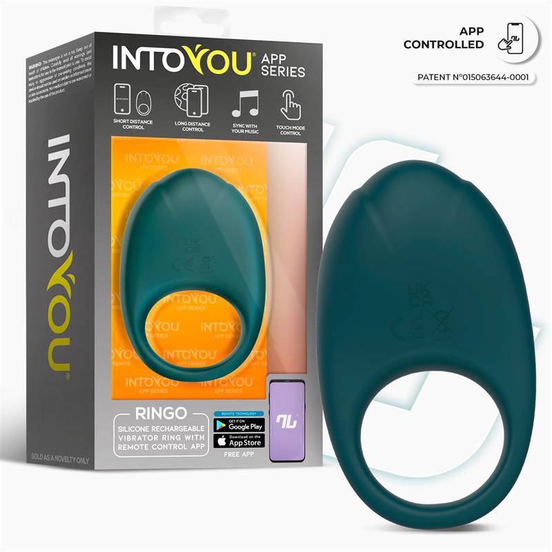 Ringo Vibrating Ring with App Unibody Green - secretsextoys.store