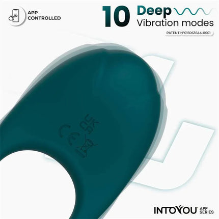 Ringo Vibrating Ring with App Unibody Green featuring app-controlled 10 vibration modes from Intoyou® App Series.