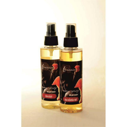 Room Spray with Pheromone 150 ml Canella bottles with macadamia nut and chocolate scents, creating a sensual ambiance in any room.