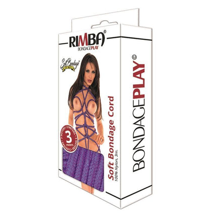 Rimba Rope 3 m Purple soft bondage cord packaging with model