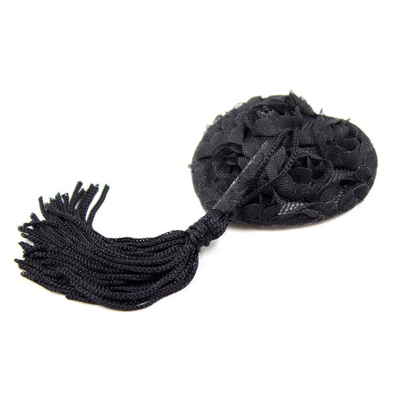 Rose Heart Nipple Covers Black - secretsextoys.store