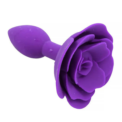 Purple Rose Silicone Butt Plug by A-GUSTO made from high-quality silicone for comfort and stimulation.
