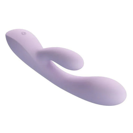 Rosolyn Vibe Liquid Silicone purple G-spot vibrator with dual motors for versatile stimulation and pleasure.