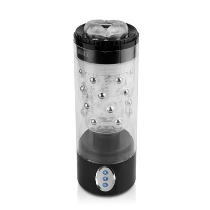 Roto-Bator Ass automated rotating masturbator with textured sleeve and metal pleasure beads for multi-dimensional sensations.