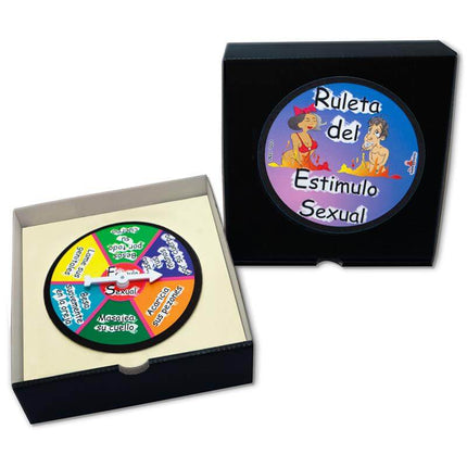 Roulette of Sexual Stimulation game set with colorful wheel and box to enhance playful nights.