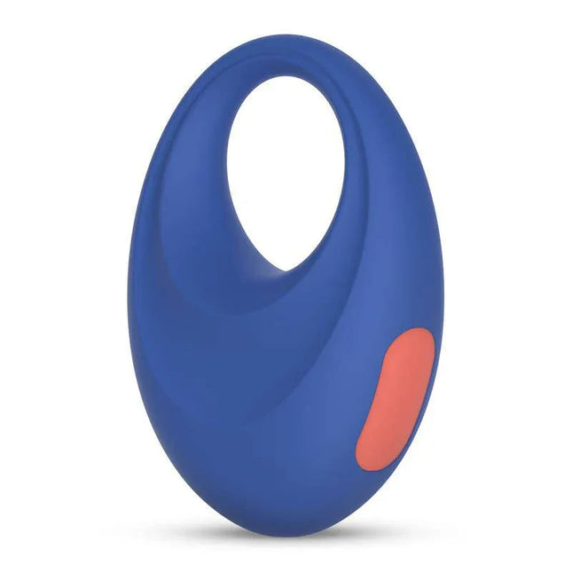 Rring Casual Date Penis ring with Vibration USB Silicone in blue color for enhanced pleasure.