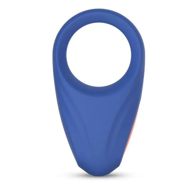 Rring First Penis Ring with Vibration USB Silicone in blue, featuring a body-safe design for shared sensations, ideal for couples.