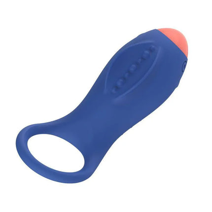 Rring One Nighter Penis Ring with Vibration USB Silicone in blue, featuring ten vibration modes for enhanced pleasure and intimacy.