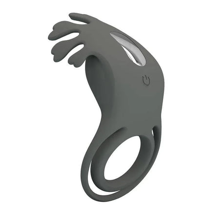 Ruben Vibrating Double Cock Ring in black silicone with textured design and dual ring feature for enhanced pleasure and stimulation.