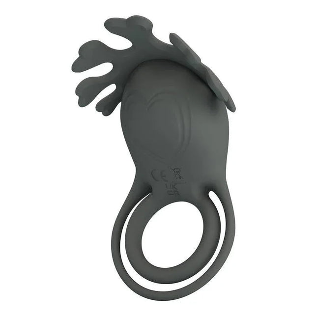 Ruben Vibrating Double Cock Ring in black silicone with double ring design for customizable pleasure and firmer erections