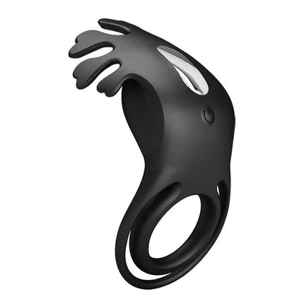 Ruben Vibrating Penis Ring USB, black silicone, designed for couples, enhancing pleasure and stamina with targeted stimulation.