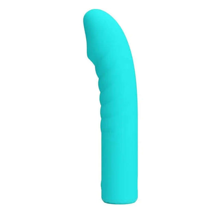 Turquoise Rylan G-Spot Vibrator with silicone body and ribbed design for targeted G-spot stimulation.
