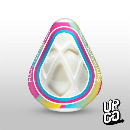 Sally Masturbator Egg with colorful packaging, designed for comfort and pleasure, featuring elastic internal texture.