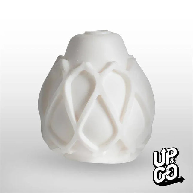 Sally Masturbator Egg in white with elastic texture and discreet design for comfortable and pleasurable solo sessions.