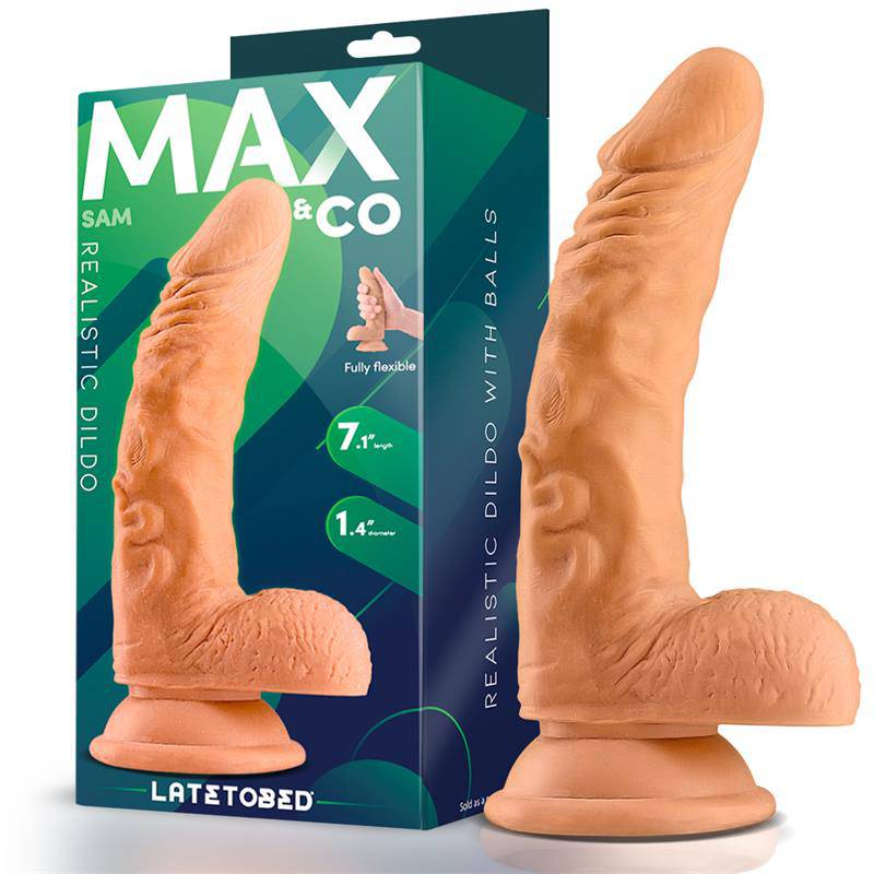 Sam Realistic Dildo with Testicles 7.1 Flesh - secretsextoys.store