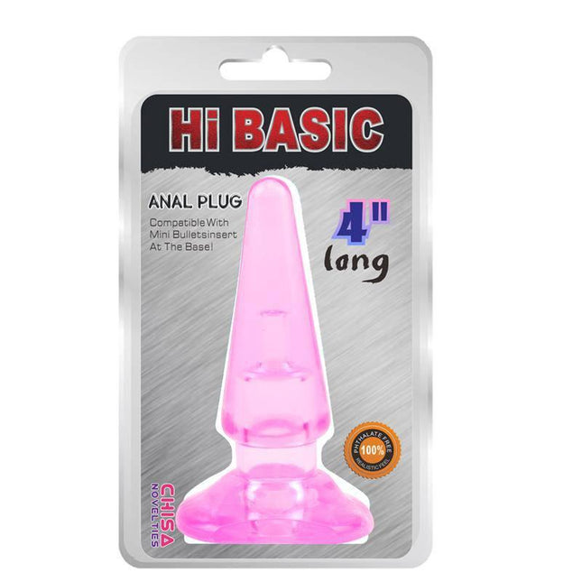 SASSY Anal Plug-Pink 10,4 x 3,2cm packaging showing pink anal plug.
