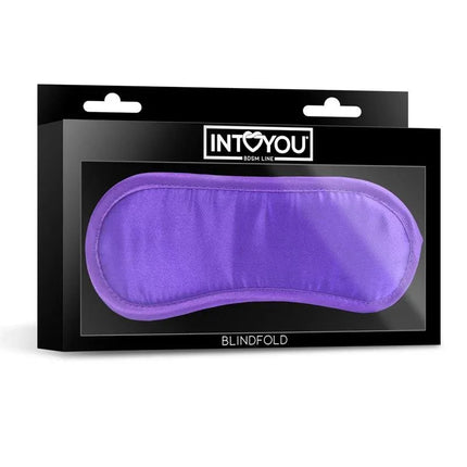Satin Blindfold Purple packaging from Fetish by Intoyou collection, silky sensory accessory for intimate moments.