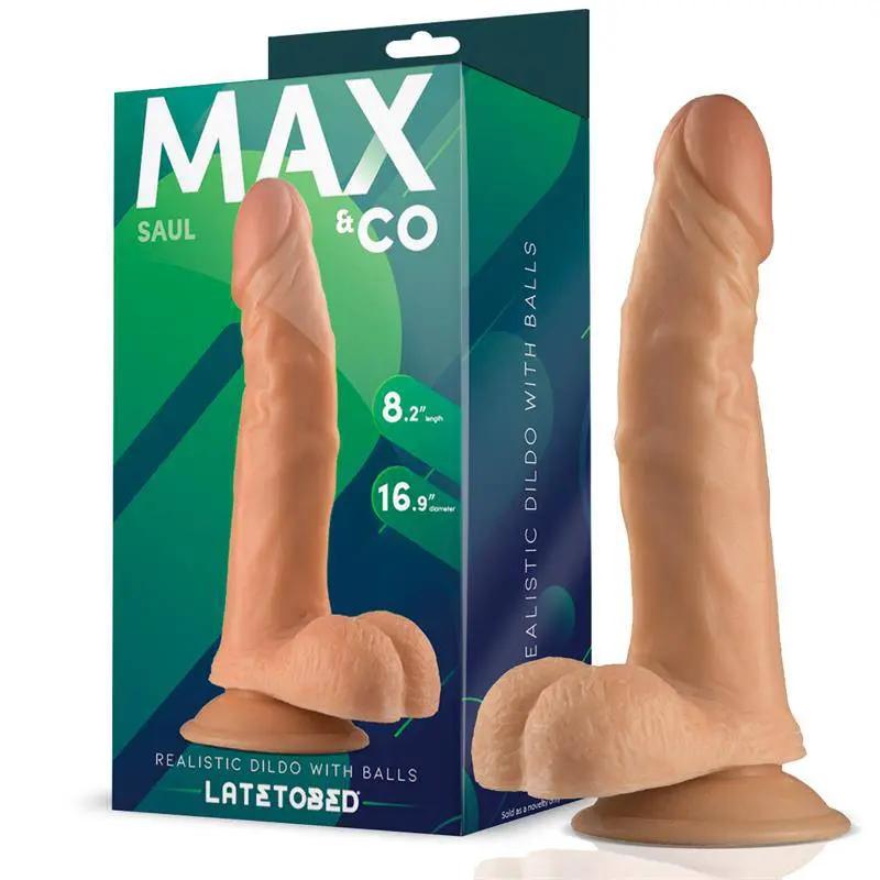 Saul Realistic Dildo with Testicles Flesh 8,25 - 21 cm - secretsextoys.store
