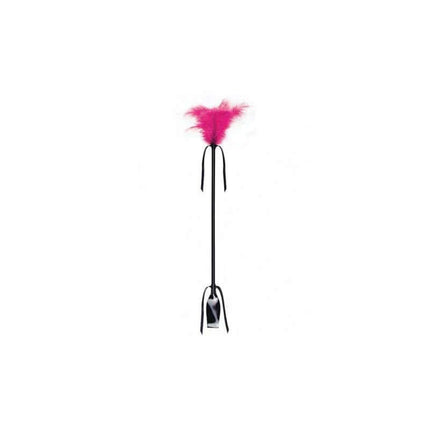 Secret Play Fuchsia Duster And Riding Crop - feather duster and riding crop set in fuchsia with patent leather