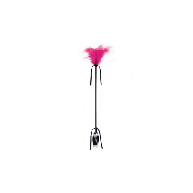 Secret Play Fuchsia Duster And Riding Crop - feather duster and riding crop set in fuchsia with patent leather