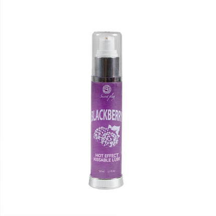 Secret Play Hot Effect Blackberry Lubricant 50 ml bottle with warming massage oil feature on white background