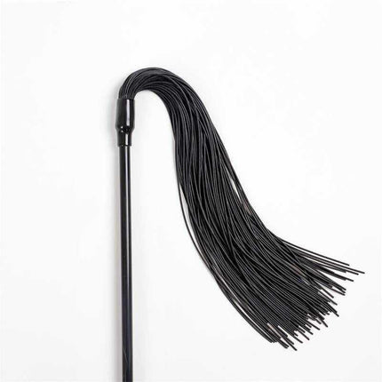 Secret Play Silicone Whip and Duster, sleek black 55 cm accessory for sensory play, blends tease and control, doubles as a duster.