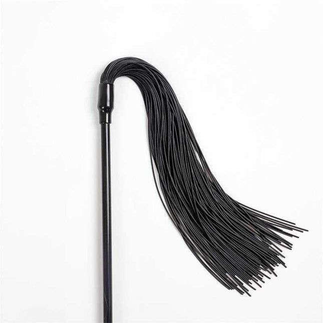 Secret Play Silicone Whip and Duster, sleek black 55 cm accessory for sensory play, blends tease and control, doubles as a duster.