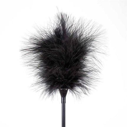 Secret Play Silicone Whip and Duster for intimate sensory play, black 55 cm accessory for tease, control, and exploration.