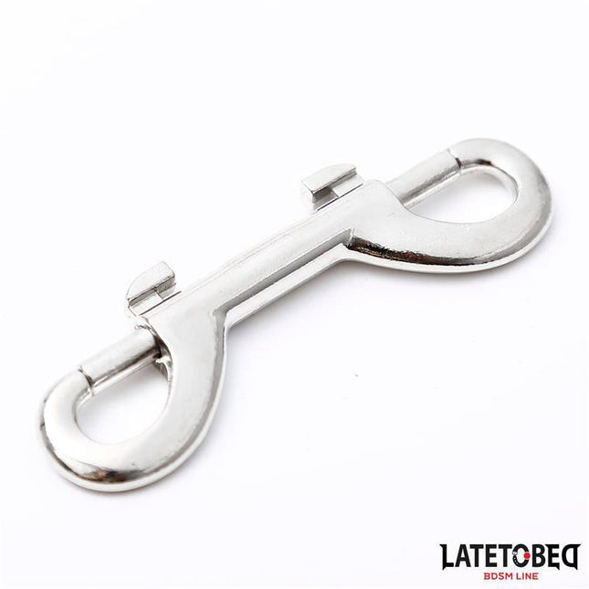 Secure Metal Snap Hook for Attachments in silver, 8.9 cm, ideal for organizing gear and bags, with a durable double-ended design.