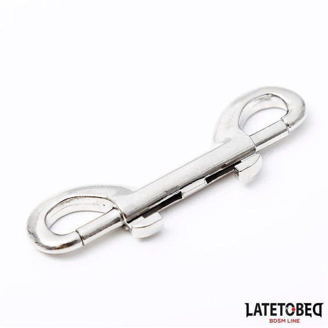 Secure Metal Snap Hook for Attachments, silver finish, durable fastener for organizing gear, tools, compatible with ring attachments.