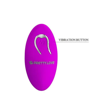 Selkie Vibrating Egg with Remote Control in purple with highlighted vibration button