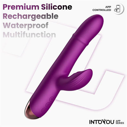 Sendel Vibe with Up and Down Internal Beads Ring and Pulsation with App in purple, premium silicone, waterproof and rechargeable design.