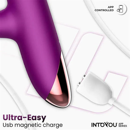 Sendel Vibe with Up and Down Internal Beads Ring and Pulsation with App showing USB magnetic charge feature.