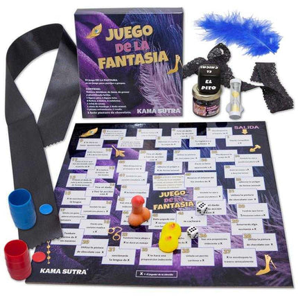Sensual Board Game Fantasias featuring playful accessories and a luxurious game board to enhance intimate experiences for couples.