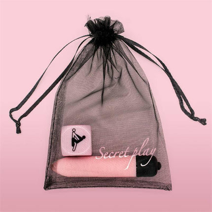 Sensual Feelings Kit Vibrating Bullet and Dice Postures in organza bag