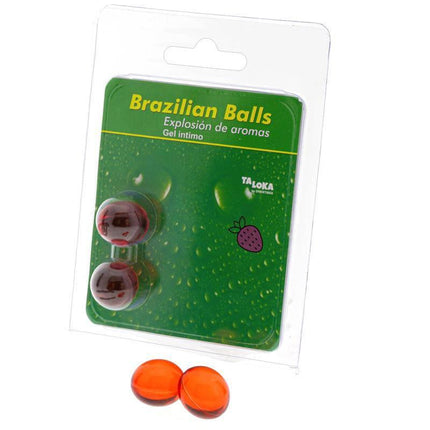 Set 2 Brazilian Balls Explosion Strawberry Aroma oil-based lubricant pack