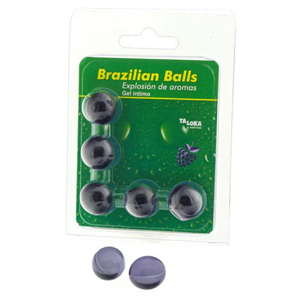 Set 5 Brazilian Balls Berries Flavor in packaging with seductive aroma and massage-friendly formula