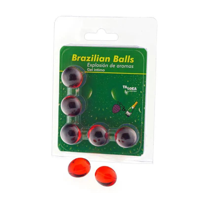 Set 5 Brazilian Balls Strawberry and Champagne Flavor - secretsextoys.store