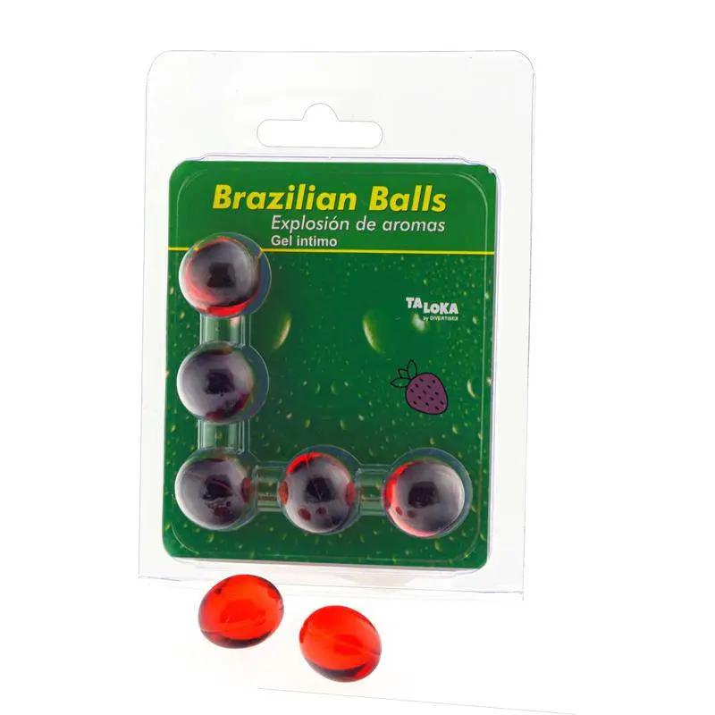 Set 5 Brazilian Balls Strawberry Flavor - secretsextoys.store