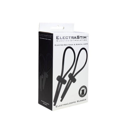 Set of 2 Adjustable Penis Rings - Electrastim Electroloops packaging for enhanced sexual stimulation and longer-lasting erection.