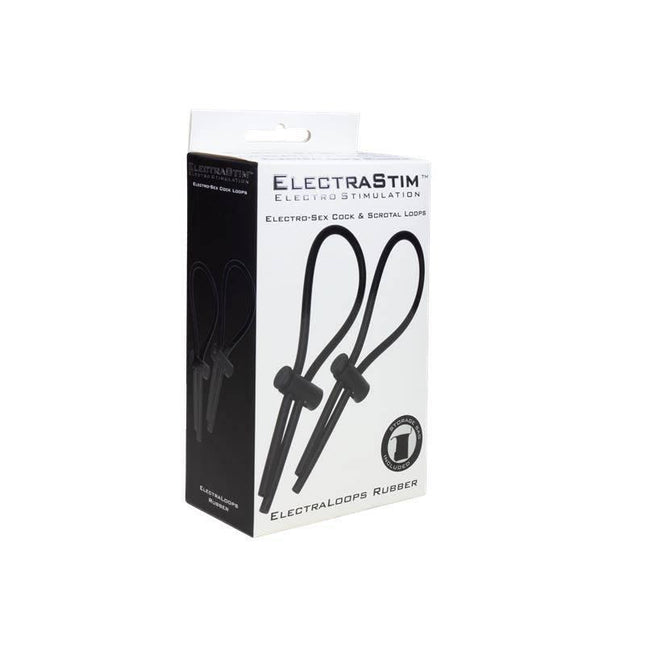 Set of 2 Adjustable Penis Rings - Electrastim Electroloops packaging for enhanced sexual stimulation and longer-lasting erection.
